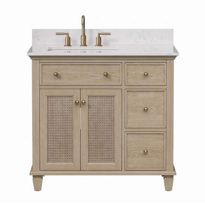 Ronnie 36" Vanity Set with White Carrara Quartz Top