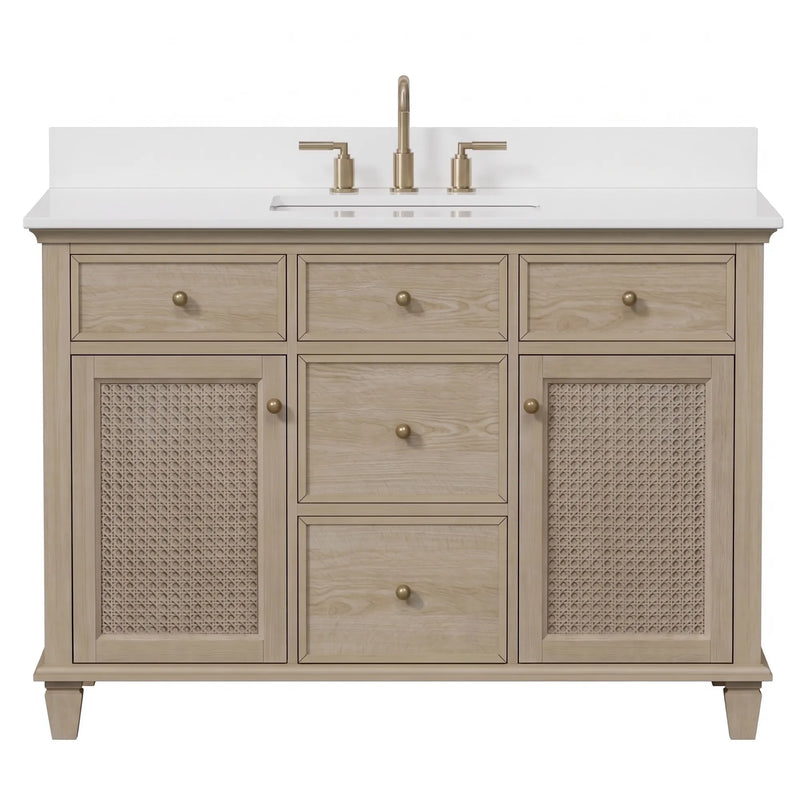 Ronnie 48" Vanity Set with Pure White Quartz top