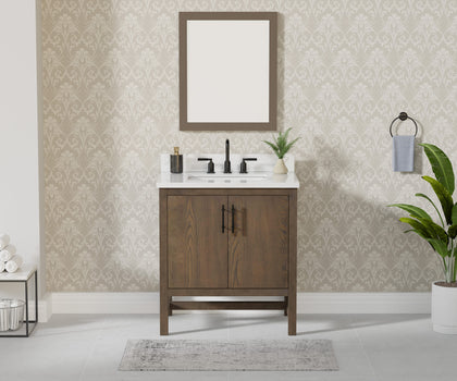 Solon 30" Vanity Family Set with Calacatta Sintered Stone Top