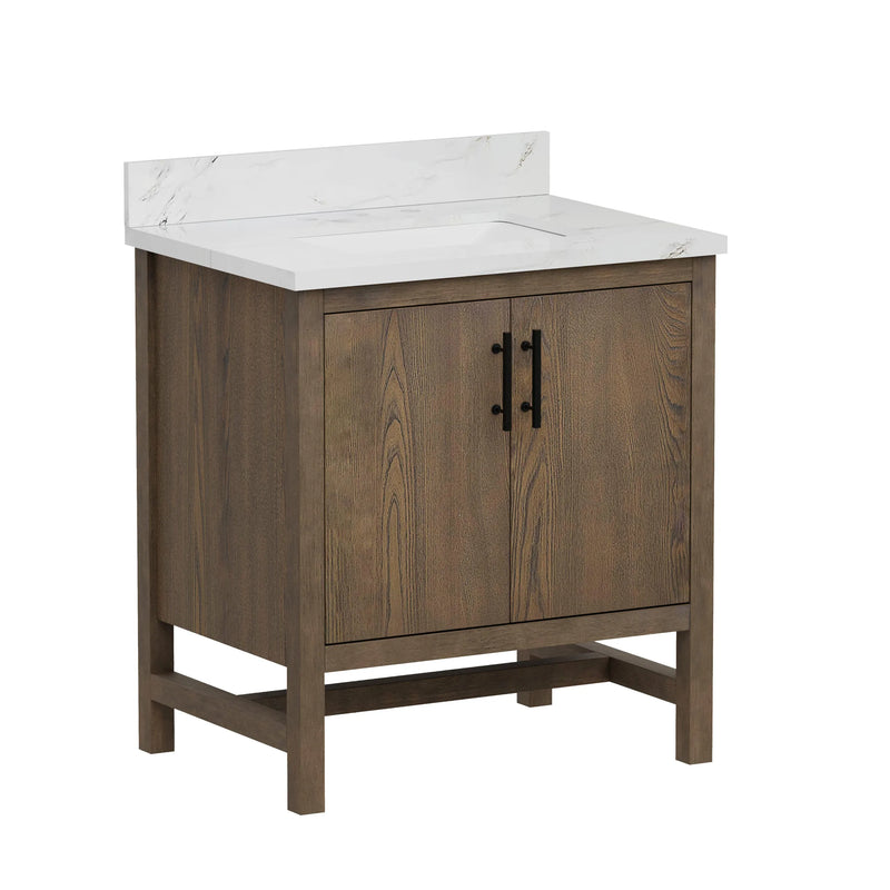 Solon 30" Vanity Family Set with Calacatta Sintered Stone Top