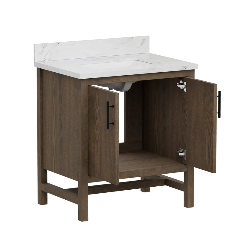Solon 30" Vanity Family Set with Calacatta Sintered Stone Top