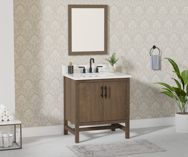 Solon 30“ Vanity Family Set with Calacatta Sintered Stone Top