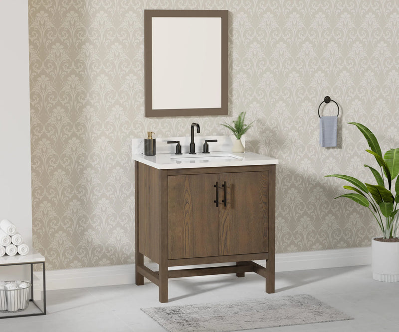 Solon 30" Vanity Family Set with Calacatta Sintered Stone Top