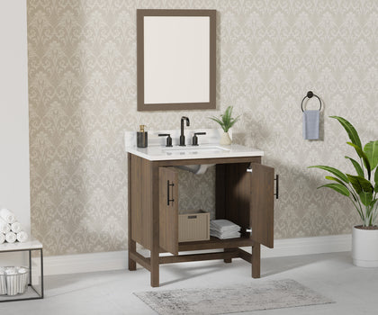 Solon 30" Vanity Family Set with Calacatta Sintered Stone Top