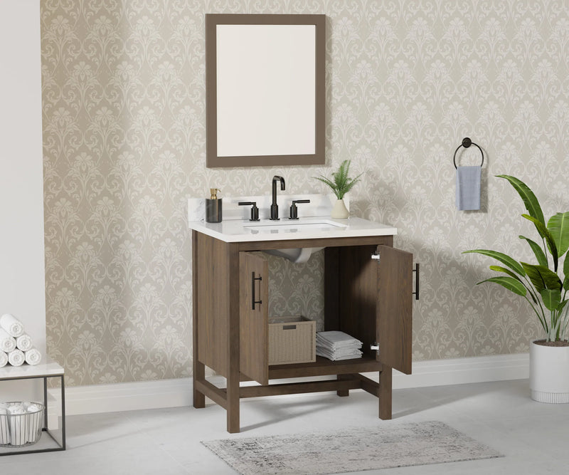 Solon 30" Vanity Family Set with Calacatta Sintered Stone Top