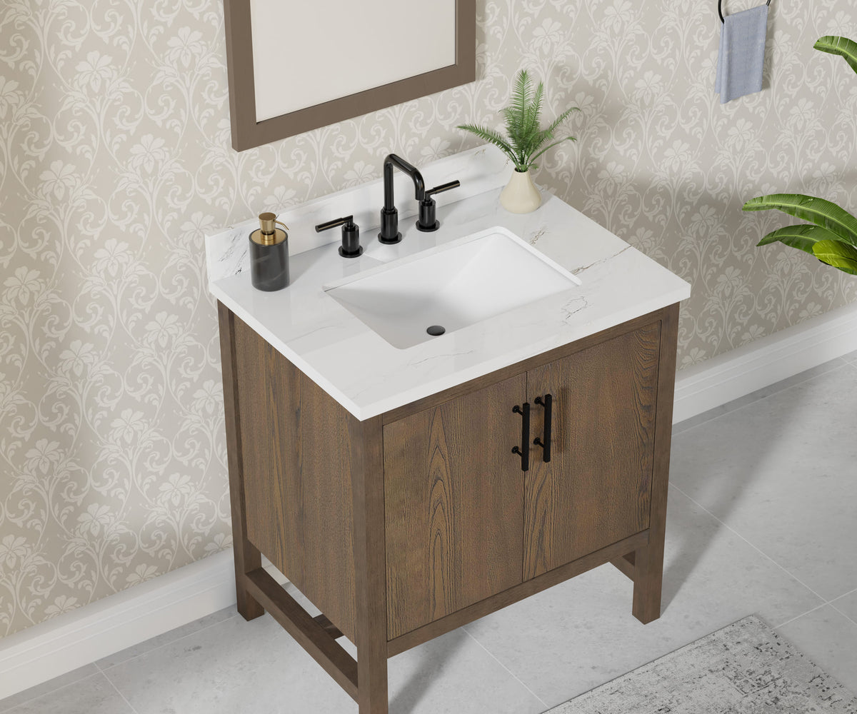 Solon 30“ Vanity Family Set with Calacatta Sintered Stone Top