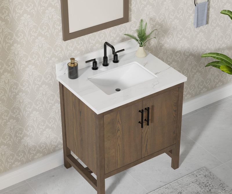 Solon 30“ Vanity Family Set with Calacatta Sintered Stone Top