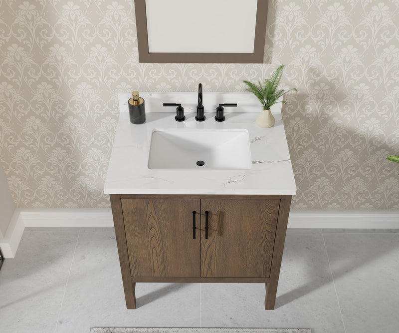Solon 30“ Vanity Family Set with Calacatta Sintered Stone Top