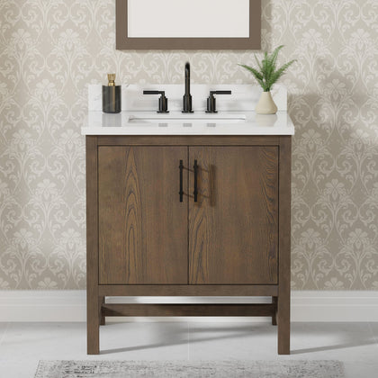 Solon 30" Vanity Family Set with Calacatta Sintered Stone Top