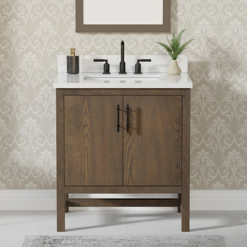 Solon 30" Vanity Family Set with Calacatta Sintered Stone Top
