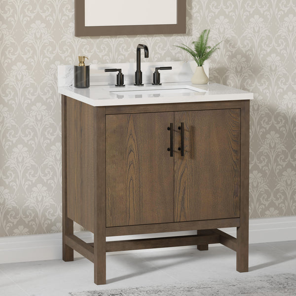 Solon 30“ Vanity Family Set with Calacatta Sintered Stone Top