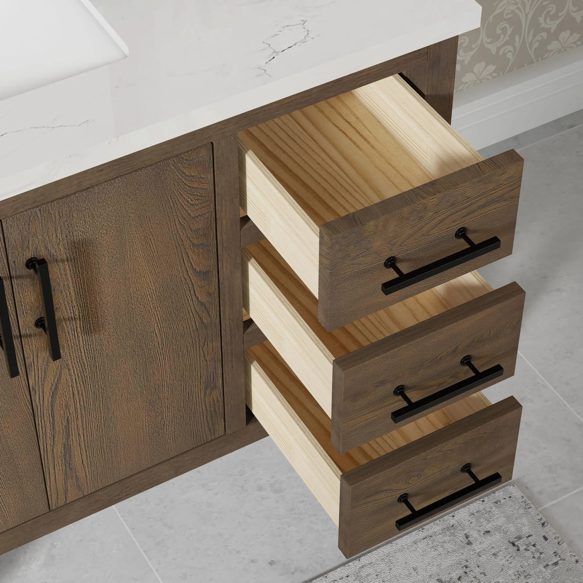 Solon 36" Vanity Family Set with Calacatta Sintered Stone Top