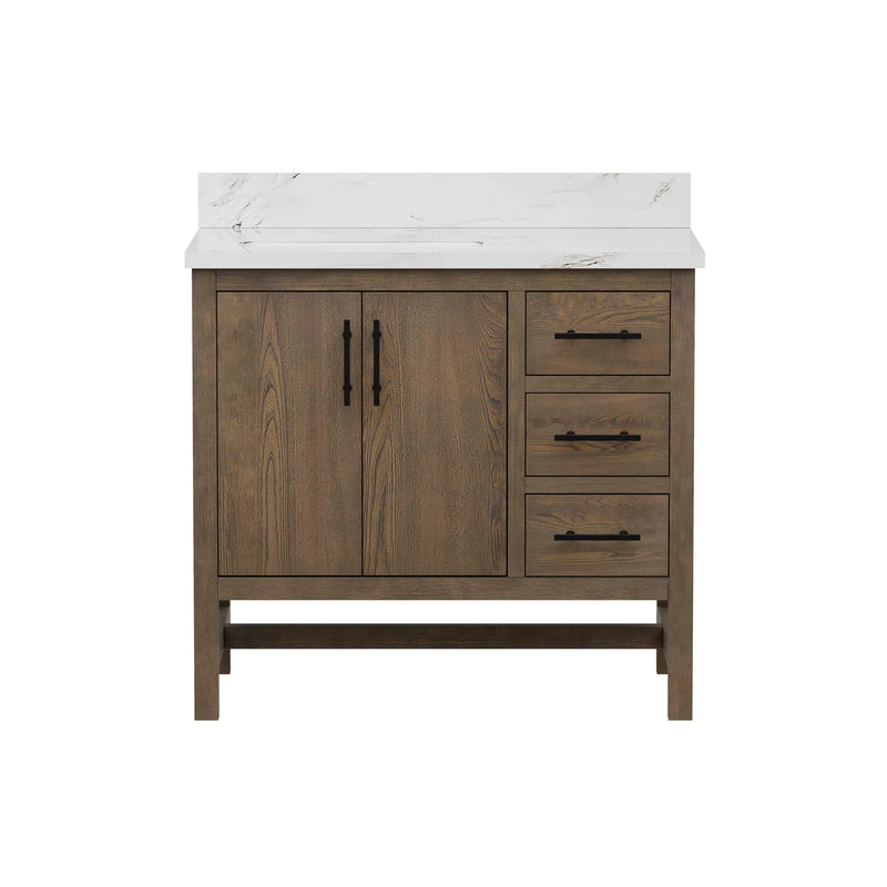 Solon 36" Vanity Family Set with Calacatta Sintered Stone Top