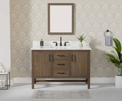 Solon 48"  Vanity Family Set with Calacatta Sintered Stone Top