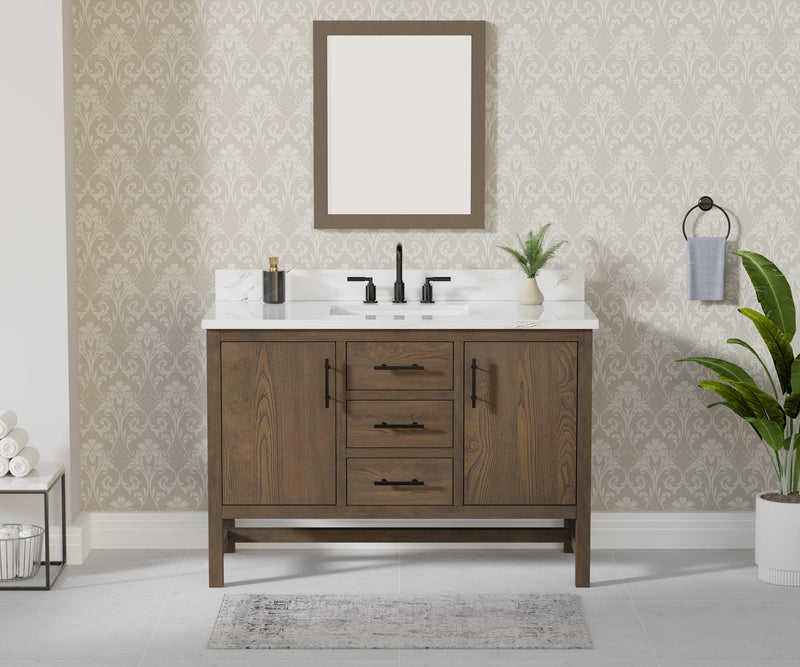 Solon 48“  Vanity Family Set with Calacatta Sintered Stone Top