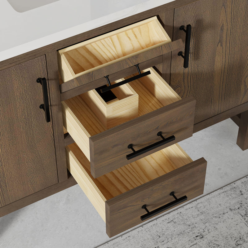 Solon 48"  Vanity Family Set with Calacatta Sintered Stone Top