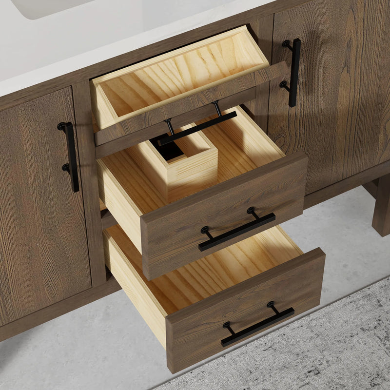 Solon 48"  Vanity Family Set with Calacatta Sintered Stone Top