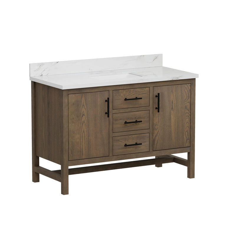 Solon 48"  Vanity Family Set with Calacatta Sintered Stone Top