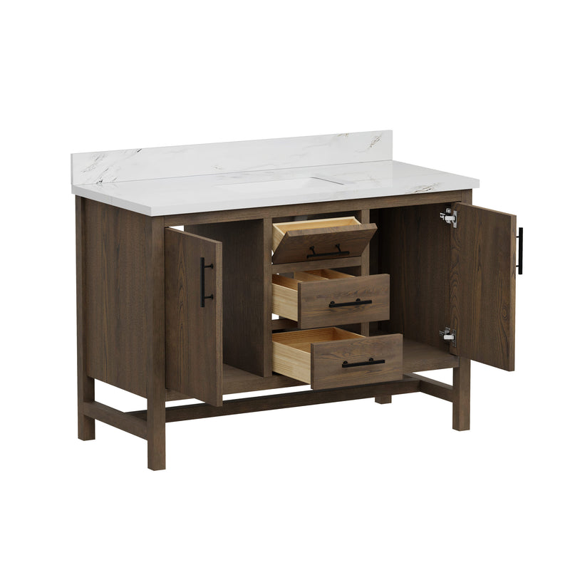 Solon 48"  Vanity Family Set with Calacatta Sintered Stone Top