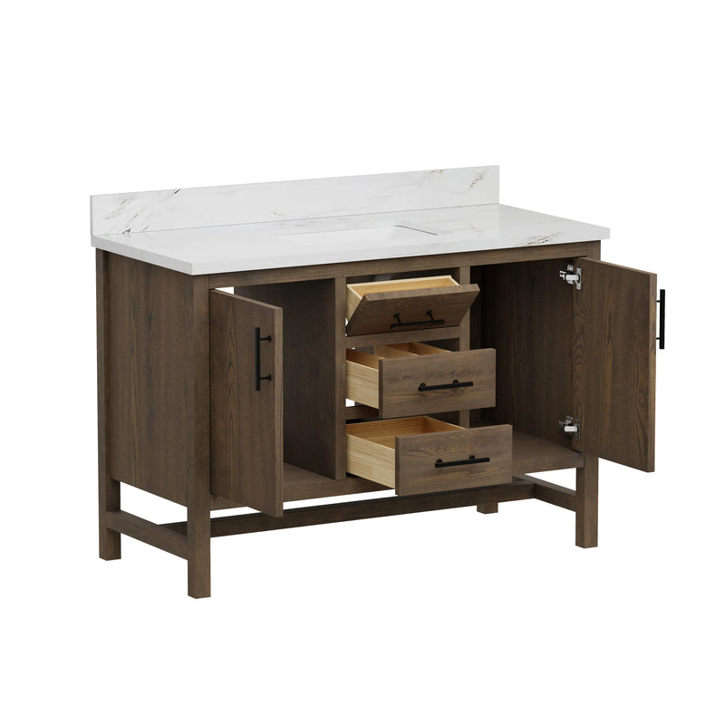 Solon 48"  Vanity Family Set with Calacatta Sintered Stone Top