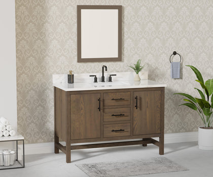 Solon 48"  Vanity Family Set with Calacatta Sintered Stone Top