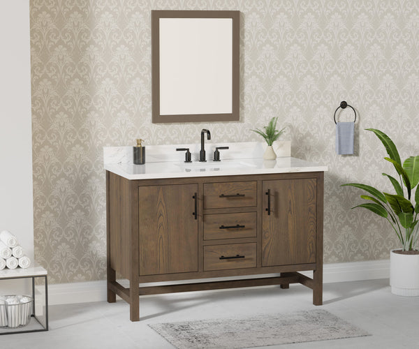 Solon 48“  Vanity Family Set with Calacatta Sintered Stone Top