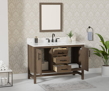 Solon 48"  Vanity Family Set with Calacatta Sintered Stone Top