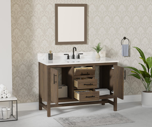 Solon 48“  Vanity Family Set with Calacatta Sintered Stone Top