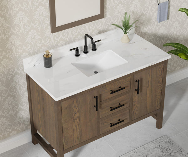 Solon 48“  Vanity Family Set with Calacatta Sintered Stone Top