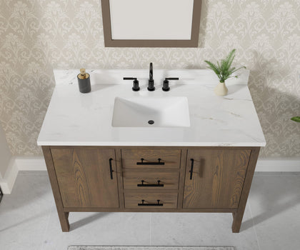 Solon 48"  Vanity Family Set with Calacatta Sintered Stone Top