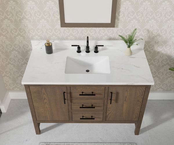 Solon 48“  Vanity Family Set with Calacatta Sintered Stone Top