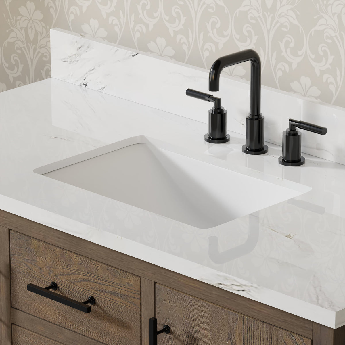 Solon 48"  Vanity Family Set with Calacatta Sintered Stone Top