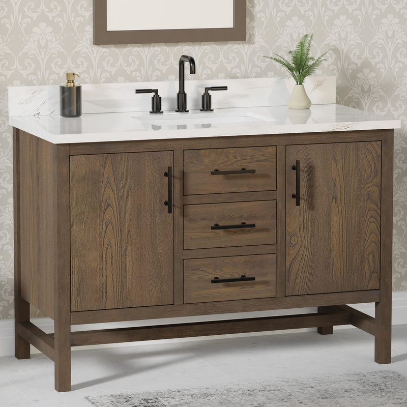 Solon 48"  Vanity Family Set with Calacatta Sintered Stone Top