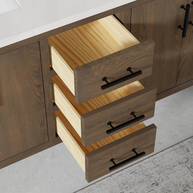 Solon 60" Vanity Family Set with Calacatta Sintered Stone Top