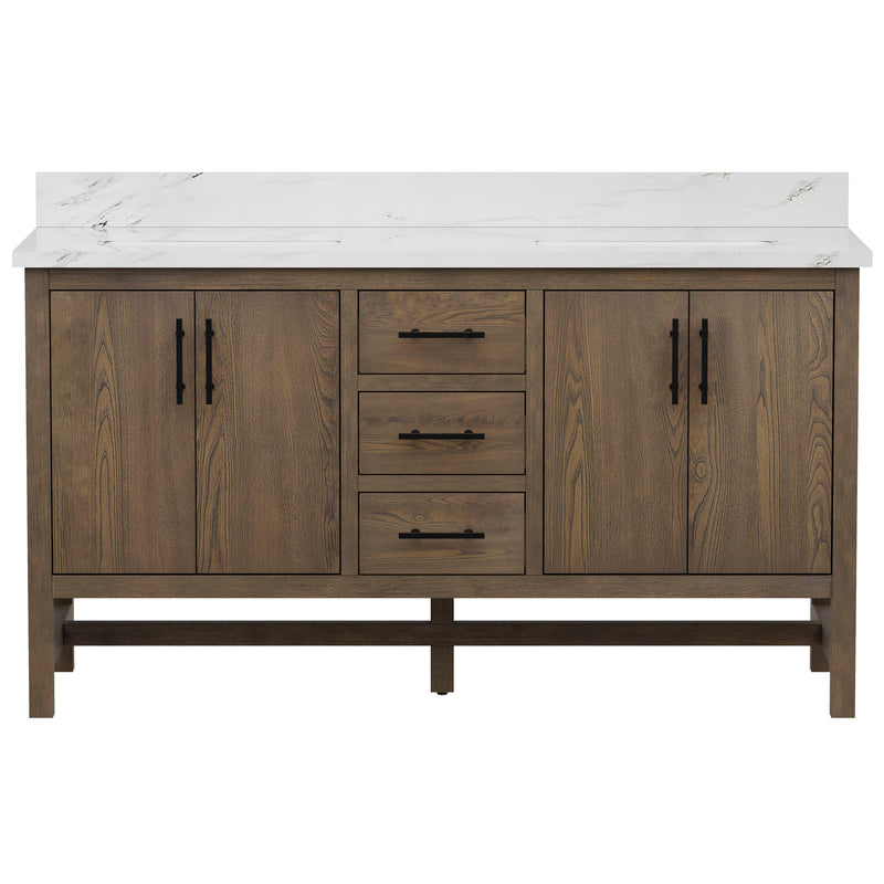 Solon 60" Vanity Family Set with Calacatta Sintered Stone Top
