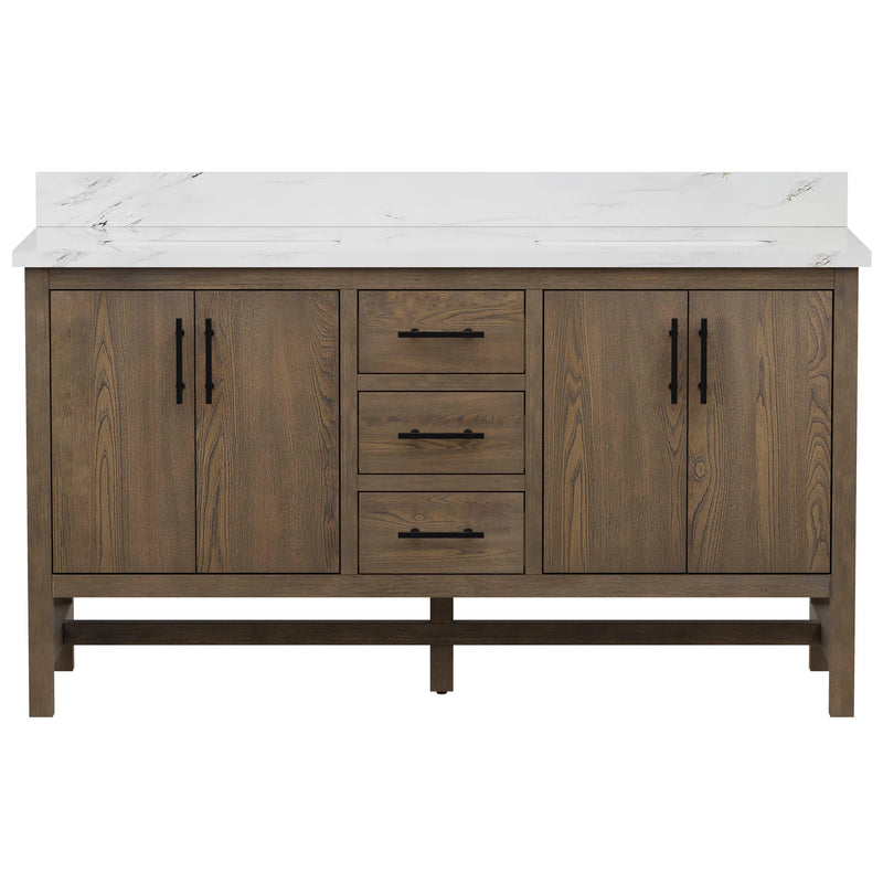 Solon 60" Vanity Family Set with Calacatta Sintered Stone Top