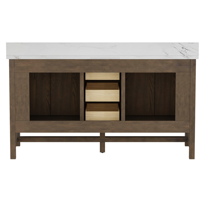 Solon 60" Vanity Family Set with Calacatta Sintered Stone Top