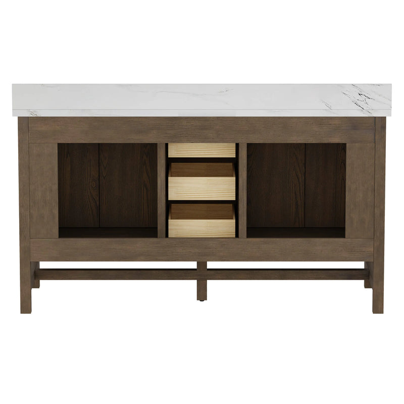 Solon 60" Vanity Family Set with Calacatta Sintered Stone Top
