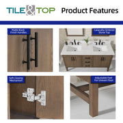 Solon 60" Vanity Family Set with Calacatta Sintered Stone Top