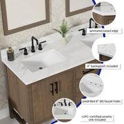 Solon 60" Vanity Family Set with Calacatta Sintered Stone Top