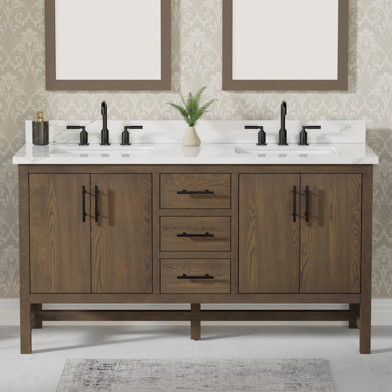 Solon 60" Vanity Family Set with Calacatta Sintered Stone Top