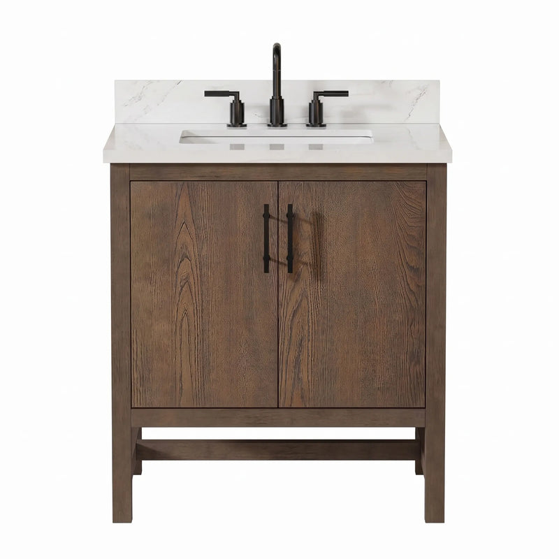 Solon 30" Vanity Family Set with Calacatta Sintered Stone Top