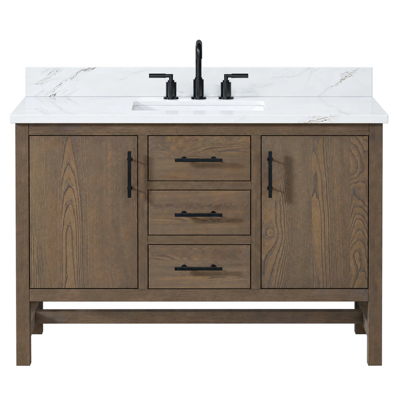 Solon 48"  Vanity Family Set with Calacatta Sintered Stone Top