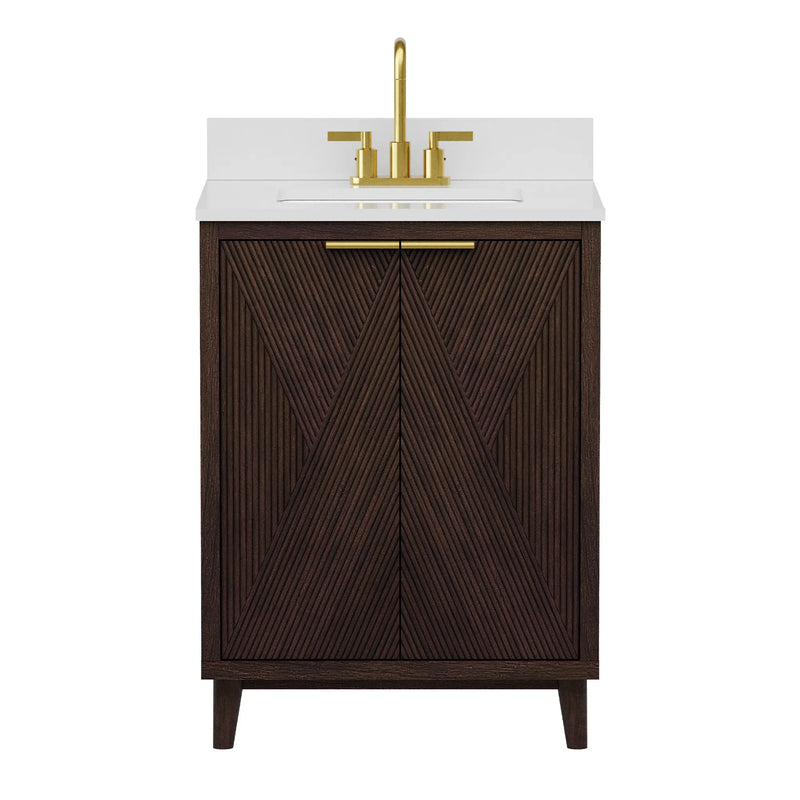 Summerville 24" Vanity Set with Pure White Quartz Countertop