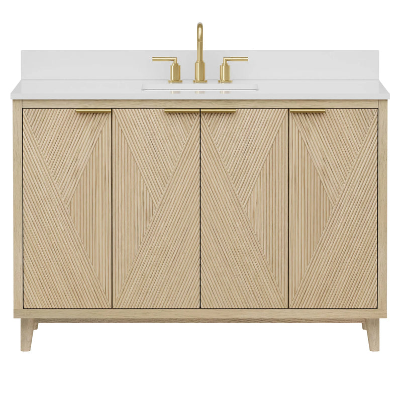 Summerville 48" Vanity Set with Pure White Quartz Countertop
