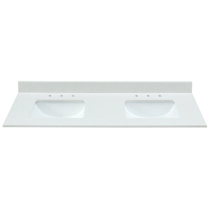 61" Snow White Engineered Marble Vanity Top with Sink