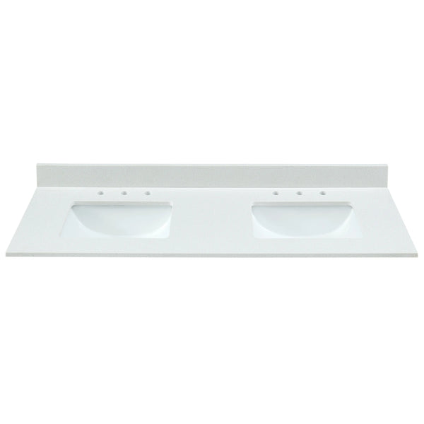 61" Snow White Engineered Marble Vanity Top with Sink