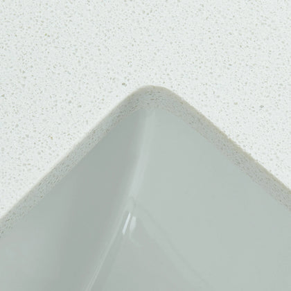 61" Snow White Engineered Marble Vanity Top with Sink