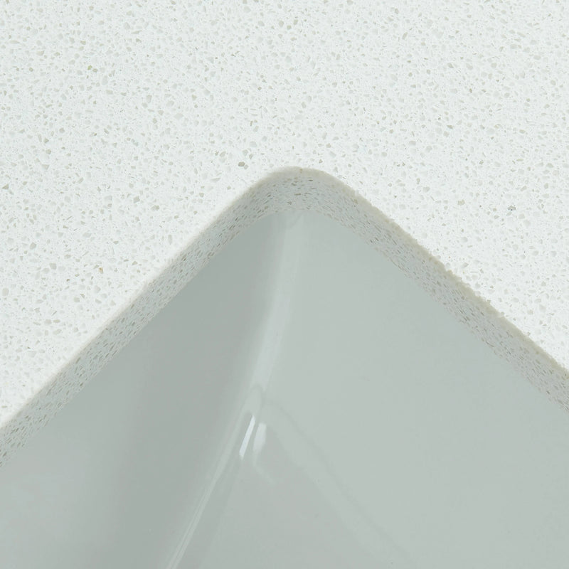 61" Snow White Engineered Marble Vanity Top with Sink
