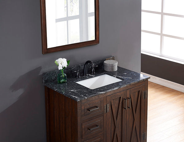 43“ Thunder Black Granite Vanity Top with Sink